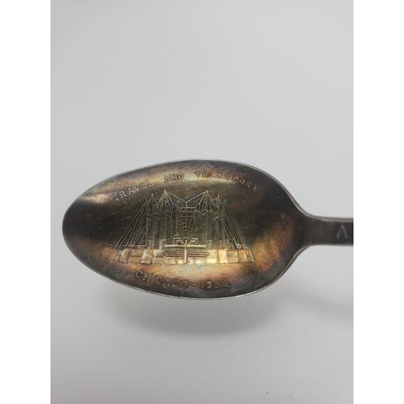 1933 Century of Progress Chicago Worlds Fair Spoon Hall of Science Silver Plate - Picture 5 of 7